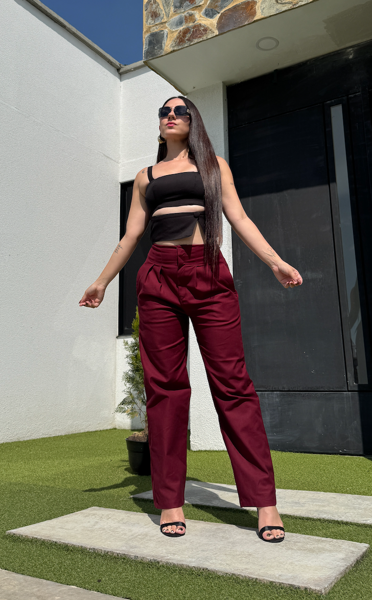 Pantalon Julie Borgoña