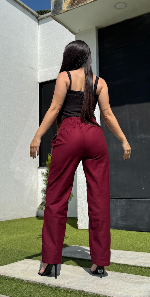Pantalon Julie Borgoña