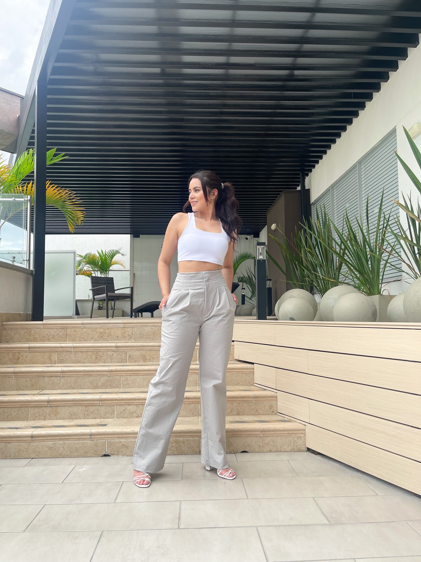 Pantalon Julie Gris Claro